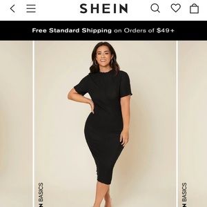 SHEIN Black midi dress